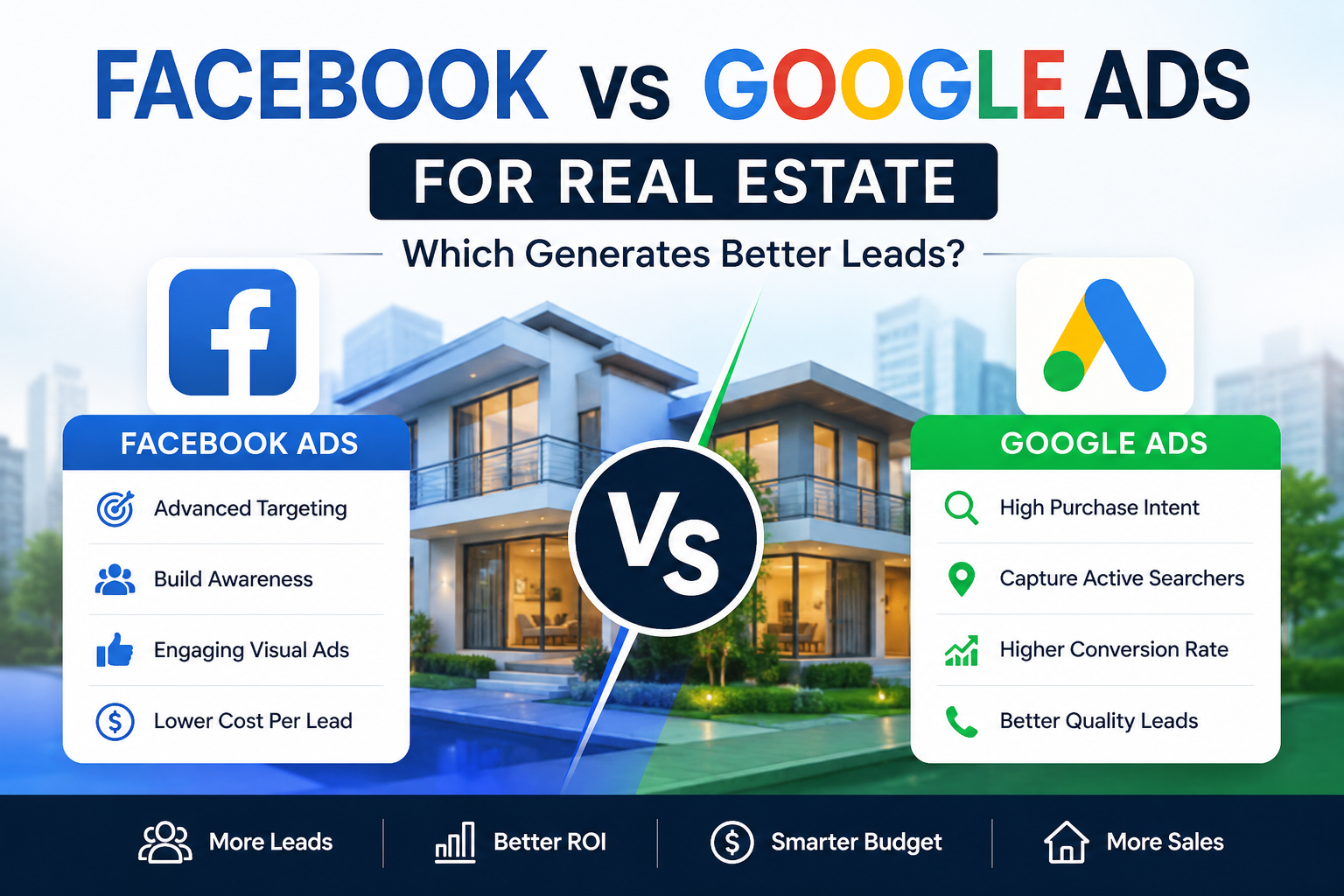 Facebook vs Google Ads for Real Estate: Which Generates Better Leads in 2026?